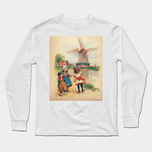 The Windmill And The Little Wooden Shoes Long Sleeve T-Shirt by reynoldjay